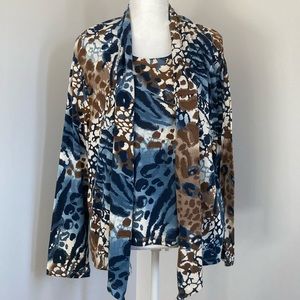 NWOT ALFRED DUNNER 2-IN-1 WATERFALL TOP SIZE XL